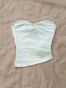 Soleia Top fără bretele din tricot alb de vacanță pentru femei, cu decupaj stea de mare, tiv asimetric asimetric, bluză de modă sexy pentru slăbire, pentru petrecere, întâlnire, Ziua Îndrăgostiților, carnaval, Paște, Western, festival de muzică, plajă, croazieră