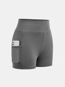 SHEIN Girlism 2pcs/Set Teen Girls Knitted High Waist Splice Mesh Pocket Leggings Set - Multicolor - View 5