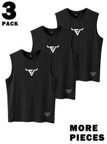 Manfinity Homme Men's Casual Versatile Wide Strap Tank Top, Summer - Black - View 1