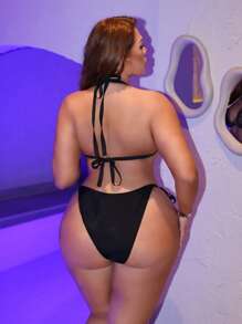 Swim SXY Bikini a fascia floreale in pizzo sexy per taglie curvy