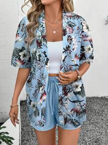 Women Two Pieces Outfits For Daily Wear - Baby Blue - View 1