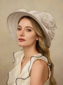 MOTF PREMIUM ORGANZA SUN-PROTECTIVE FASHIONABLE HAT - Khaki - View 9