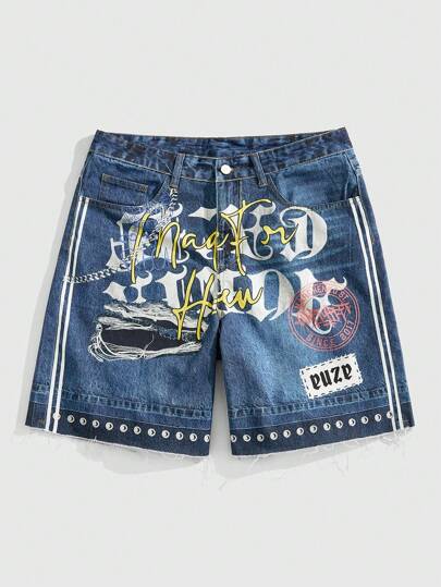 Street Life Men's Fashion Denim Shorts, Suitable For Summer