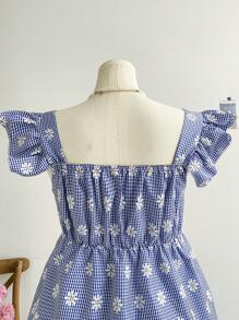 Soleia Blusa peplum con estampado floral ribete con fruncido - Multicolor - Ver 3