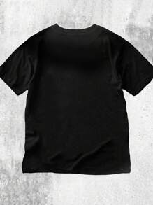 Men's Standard Size Short Sleeve T-Shirt, Fashionable For Summer - Black - View 2