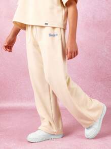 SUMWON Conjunto de chándal de pierna ancha Conjunto deportivo de dos piezas con diseño de hombro oblicuo Ropa de ocio Conjunto de moda de invierno Colección de primavera Traje de entrenamiento Ropa deportiva - Amarillo - Ver 7