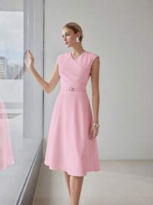 MOTF PREMIUM VÁY CÓ THẮT LƯNG QUẤN - Hồng - Xem 9