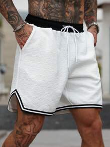 Manfinity Homme Men's Solid Color Fashionable Shorts, Suitable For Summer - Multicolor - View 5