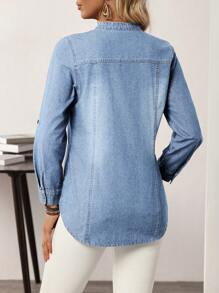 EMERY ROSE Plus Size Denim Tops/Winter