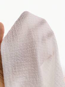 SHEIN Young Girls White Short Sleeve Structural Floral Round Neck T-Shirt - White - View 6