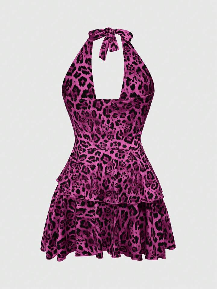 open lace back dress M) Y2K Fuchsia Drop Waist Beaded Halter Dress – The Clothing Warehouse