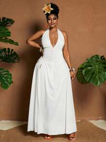 Maweii 波西米亚风、白色女装、生日礼服、正式女装、晚礼服、紧身连衣裙、浪漫连衣裙 - 白色 - 查看 4