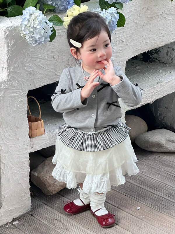 DAZY Toddler Girls' Cute Casual Bow Decor Summer Lightweight Jacket