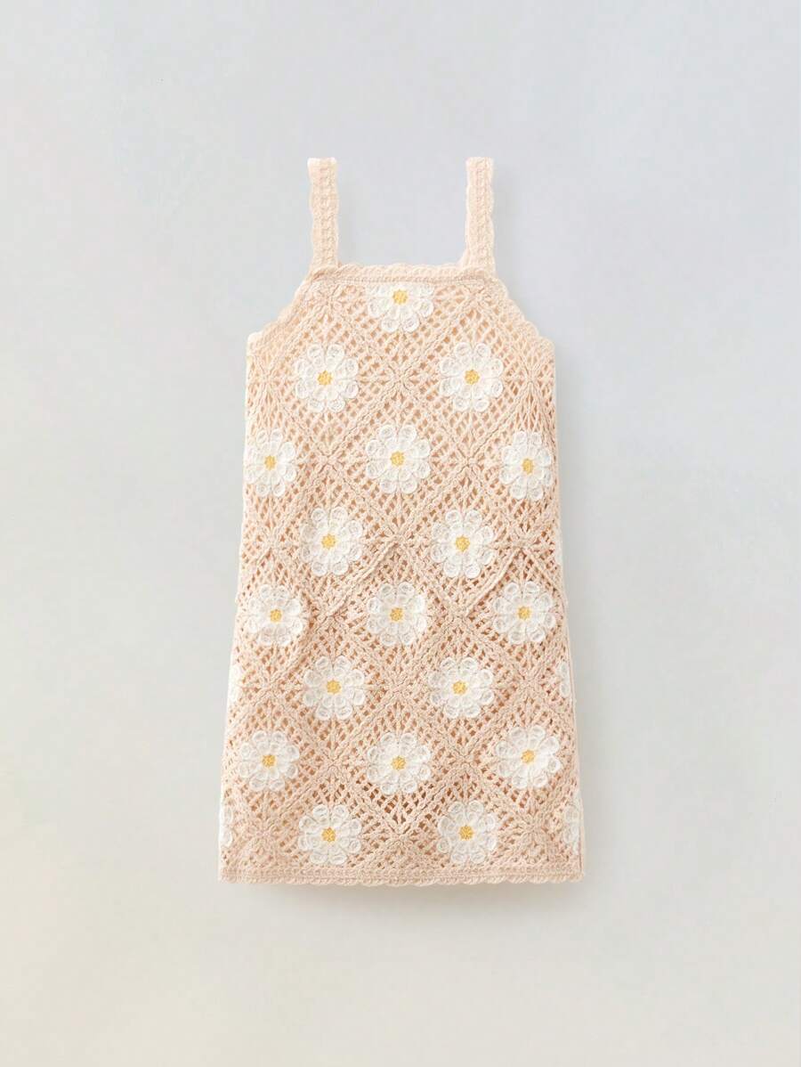 Maija Kids Maija Kids 年轻女孩合身休闲花卉印花针织吊带背心连衣裙