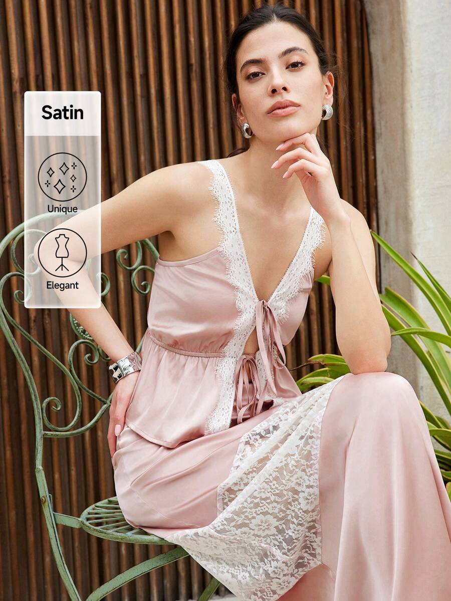 SHEIN LUNE Women Two Pieces Outfits For Daily Wear - Pink - View 1