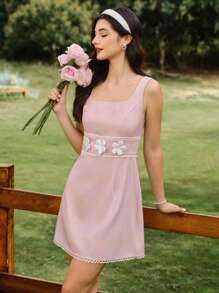 Vintamour Retro Elegant Women's Floral Print Sleeveless Midi Dress, A-Line Mini Dress, Spring & Summer Wedding Guest Dress Women Summer Dresses For Women