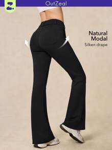 OutZeal Pantaloni a vita alta a zampa da donna con modello morbido, pantaloni da indossare tutto il giorno