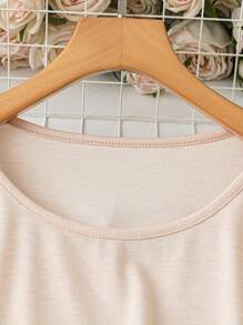 EMERY ROSE Plus Size Crew Neck Going Out Sleeveless Tank Tops,Vacation Club Party Beach Women Summer - Apricot - View 6
