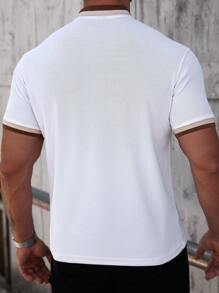 Manfinity CasualCool Camisa polo de manga corta casual y de uso diario con decoración de remaches para hombre