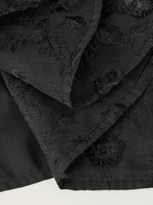 Ontre Tween 女童杏色纯色仿针织纹理刺绣泡泡袖 A 字裙，休闲度假返校时尚