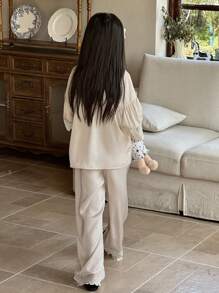 DAZY Tween Girls Loungewear Set, Autumn,Back To School Clothes - Apricot - View 4