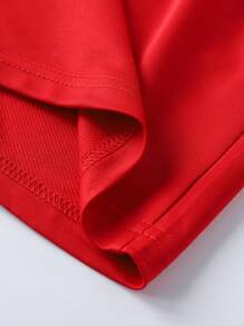 Manfinity Homme Men's Casual Letter Print Drawstring Waist Shorts, Summer - Red - View 5