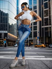 Innovista Leggings con efecto denim sin costuras, pantalón de gimnasio de control de abdomen, ropa deportiva que absorbe sudor y se ajusta elásticamente, tela transpirable de ajuste seco, Shapepelusas de entrenamiento, estiramiento a tope, de iones y comfortable, alta altura, teñido anudado, ombré, línea 3D, estampado de fitness impreso, azul, levantamiento de pesas y pesa, pesa física, entrenamiento de fuerza, fitness, yoga, ejercicio al aire libre, gimnasia, gimnasio, aerm, ejercicios de yoga y yoga para exteriores, equipo de gimnasia y entrenamiento físico, para principiantes, práctica de muñequera y fitness