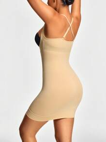 SHEIN Shape Seamless Open-Bust Shapewear Slip Dress Body Shaper Bust& Butt Lifter-Tummy Waist Thigh Control