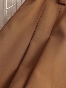 Franclia Jupe mi-longue plissée en patchwork kaki régulier pour femme, portée élégante et décontractée pour le travail, les vacances, l'école, la famille, multifonctionnelle pour le printemps/été