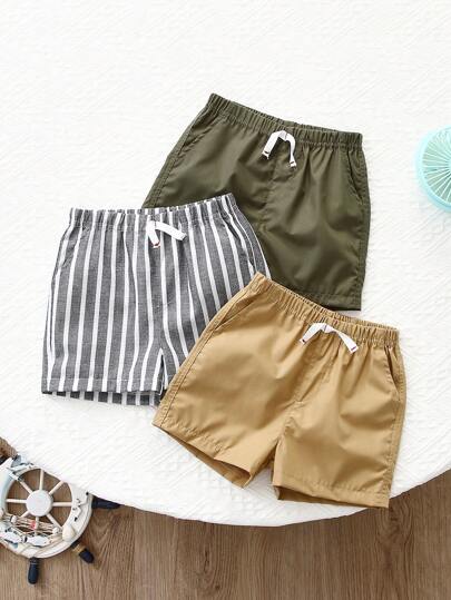 Souflis Souflis 3 Pcs/Set Baby Boy Casual & Versatile Summer Shorts Boys Toddler Summer Clothes Boy Clothes For Baby Summer Summer Clothes For Toddlers Toddler Summer Boy Clothes