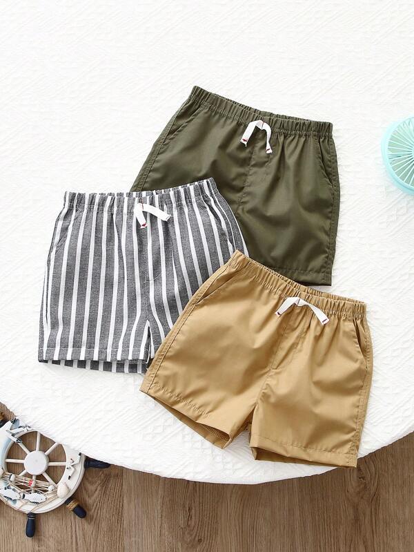 Souflis Souflis 3 Pcs/Set Baby Boy Casual & Versatile Summer Shorts Boys Toddler Summer Clothes Boy Clothes For Baby Summer Summer Clothes For Toddlers Toddler Summer Boy Clothes