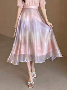 DAZY Ombre Color A-Line Long Elegant Women Summer Skirt