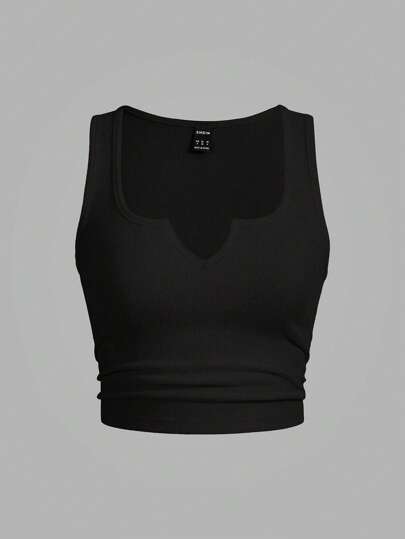 Slaydiva Plus Size Women Solid Color V-Neck Sleeveless Top, Casual Minimalist Style Suitable For Summer,Business Casual Woman Back To School