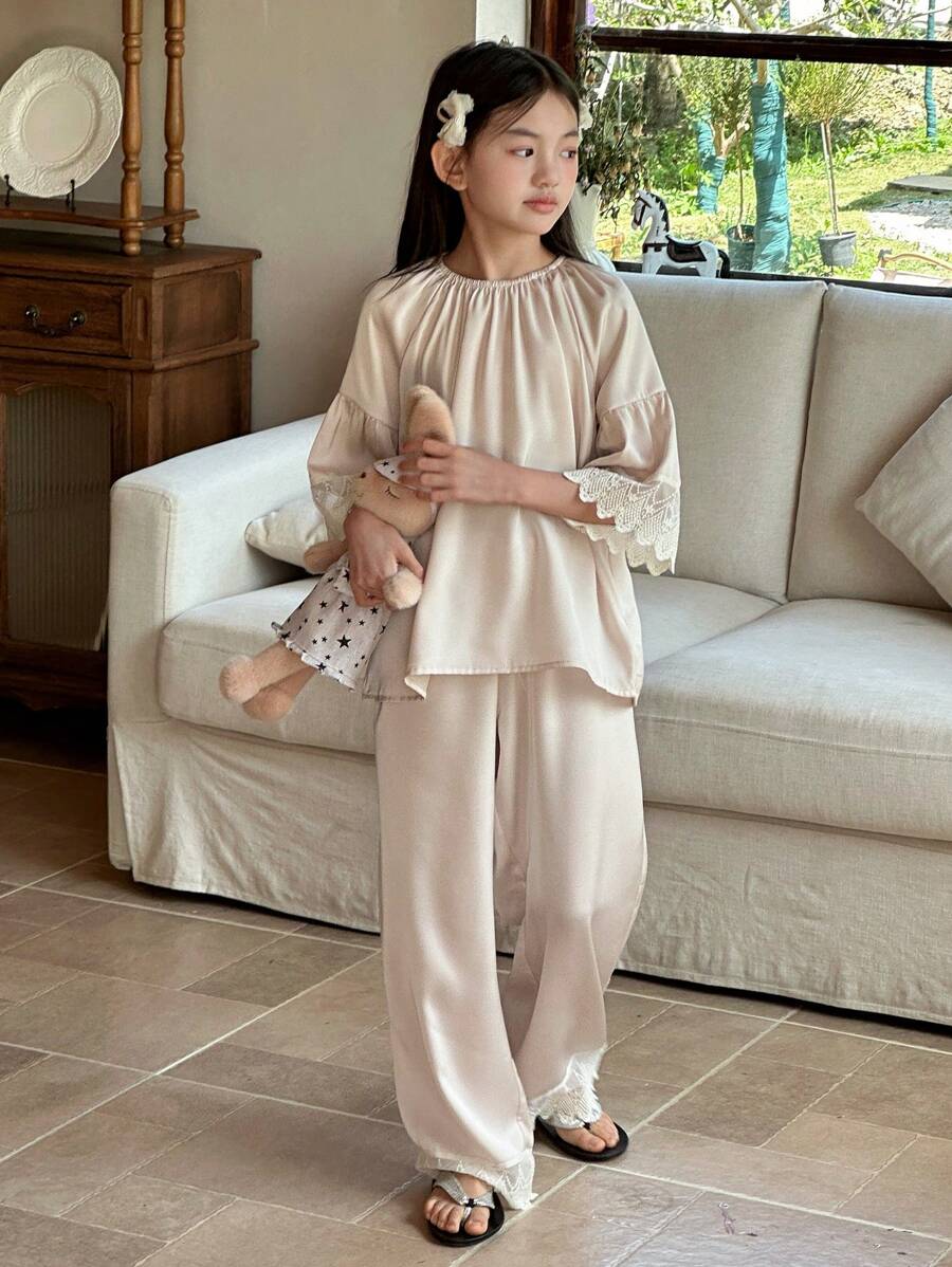DAZY Tween Girls Loungewear Set, Autumn,Back To School Clothes - Apricot - View 1