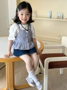 DAZY 女童格子上衣，夏季