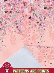 EMERY ROSE Camiseta de manga larga de corte holgado con estampado floral y cuello redondo, para tallas grandes, estilo elegante, adecuada para primavera y otoño - Rosa - Ver 3