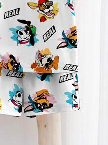 2pcs Cartoon Pattern Loose Casual Homewear Set For Young Boy - Multicolor - View 4