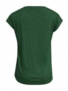SHEIN LUNE Maglietta estiva casual da donna con scollo a V e maniche a pipistrello