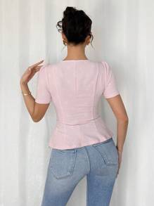 Firerie Damen neue kombinierbare Einfarbige quadratische Ausschnitt Struktur Jacquard Oberteil, elegantes Sommer Blumen Oberteil/Süße Sommer Oberteile/Sommer Outfits für Frauen/Boho Frauenkleidung/Strandurlaub Outfits/Festival Outfits/Sommerurlaub am Meer Outfits/Festival Kleidung