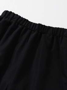 少女两件套：长袖衬衫和吊带长裤，夏季时尚 - 淡紫色 - 查看 4