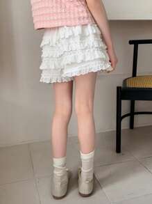 DAZY Tween Girl Fall Shorts, Back To School Clothes - White - View 6