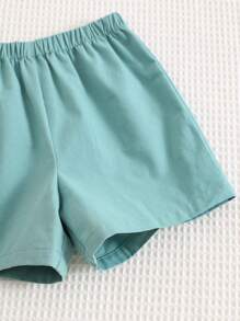 Cozy Pixies 2 Stücke Baby-Set mit Cartoon-Tiermuster und weichem Rundhalsausschnitt, kurzärmeligem Oberteil und Shorts mit elastischer Taille