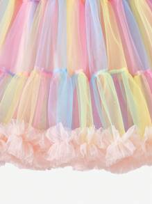 Sparklyn Tween Girl Casual Elegant Cute Tutu Mesh Skirt - Baby Pink - View 3
