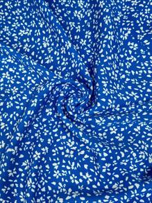 SHEIN Maternity V-Neck Blue Short-Sleeved Dress, Summer Fashion Ruffle Resort Wear, Women's Summer Dress  Maternity Dress  Vacation Vacation Outfits