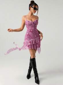 SHEIN ICON Vestido mini estampado para mujer, de moda para el verano - Multicolor - Ver 5