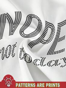 SHEIN LUNE 2pcs Women Oversized V-Neck Casual Sweatshirt, Nope Not Today Print Pattern Fall Clothes Winter Clothes