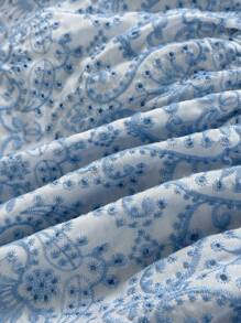 Sweetra Women's Drawstring Blue Beach Resort Casual Dress, Spring/Summer