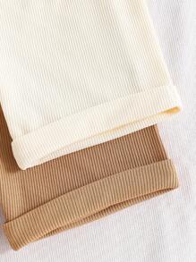 Pantalones cortos casuales con textura de punto de rayas para niños pequeños, ropa exterior