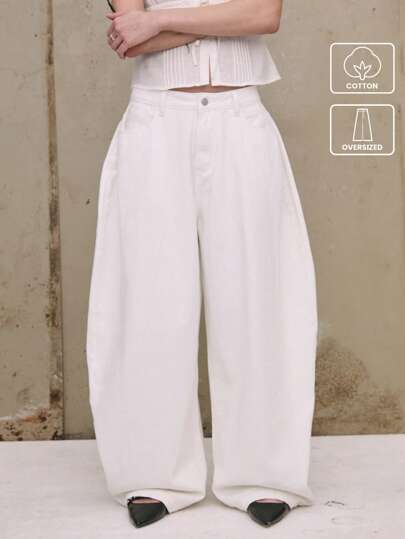 COUREZ Baggy Balloon Fit Low Rise Jeans  /Y2K Fall Women Clothes Clothes Going Out Outfits Streetwear Cotton Winter Clothes For Women