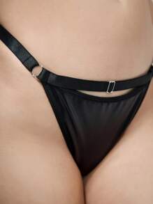 ROMWE Grunge Punk 1pc Women's Fashion Dark Gothic Punk PU Briefs